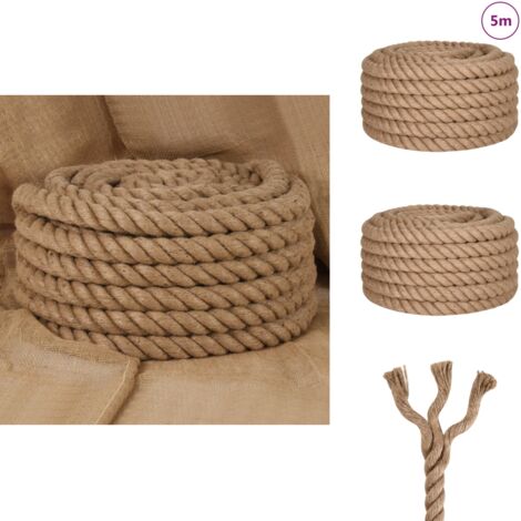 Corde Jute Naturelle 50m - 8mm D'Épaisseur Pour Jardin Et Bricolage