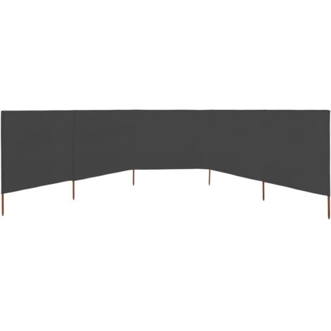 VidaXL Paravent 6 Panneaux Anti-vent – 800x120 Cm – Tissu Non-tissé, Poteaux Bois – Pour Plage, Jardin, Camping – Taupe