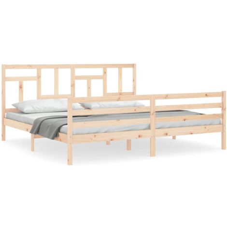 Cadre De Lit Bois Massif Pin 200x200 Cm VidaXL - Adulte Double