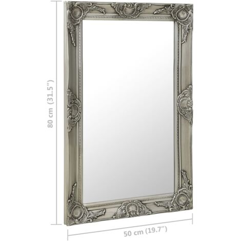 Miroir mural style baroque 50x40 cm Blanc - Miroir Mural - Miroir