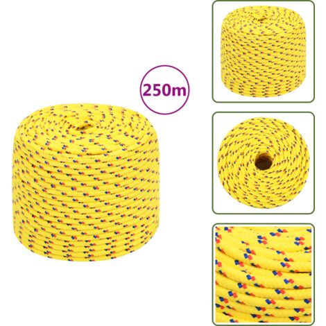 Corde Nautique Revera 8 Mm – 25 M, Polypropylène Jaune, Pour Amarrage Et Gréement De Bateau
