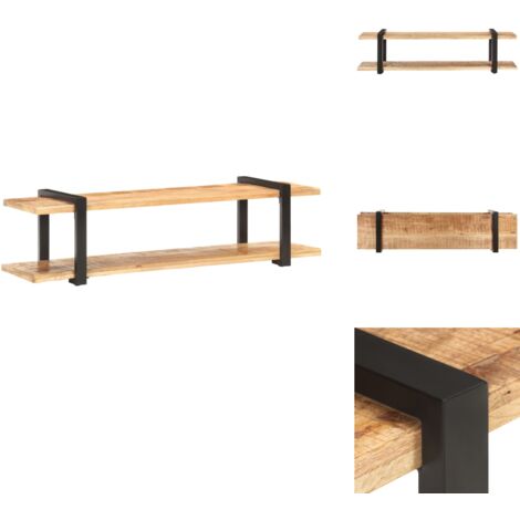 Meuble TV 160x40x40 cm Bois massif de manguier brut - Meubles Tv - Meuble Tv Industriel - Meuble Tv Bois - Rangement Media - Support Tv (1/5)