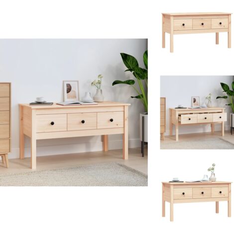 Table Basse FLAM En Pin Massif - 100x50x32,5 Cm - VidaXL - Neuf