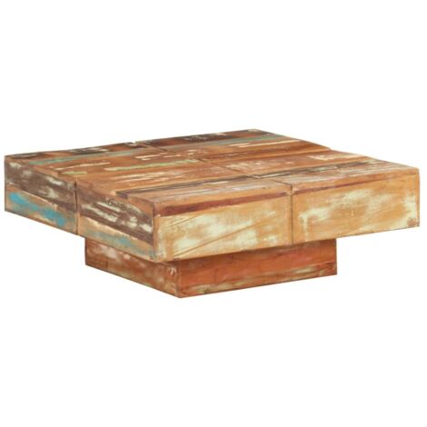 Table Basse Coffre En Bois Shabby Chic – Fait Main, Vintage, Rustique (81cm)