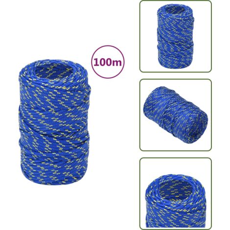 Corde Marine 4mm X 49.2FT (15m) - Lot 2 Ou 4 Cordes Bleues - Pour Camping, Nautisme, Bricolage