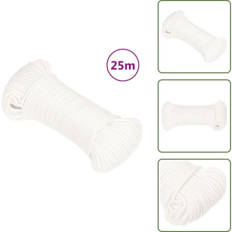 Corde D'Amarrage Marine Polypropylène Noir 20 Mm X 25 M – Résistance 2400 Kg, Ultra Robuste Et Flottante