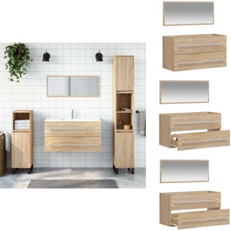 Versa Lingbo Armoire de Salle de Bain, Commode pour Organiser, Rangement Moderne, Commode avec 4 tiroirs pour Organiser, Dimensions (H x l x L) 72 x 30 x 25 cm, Bois et