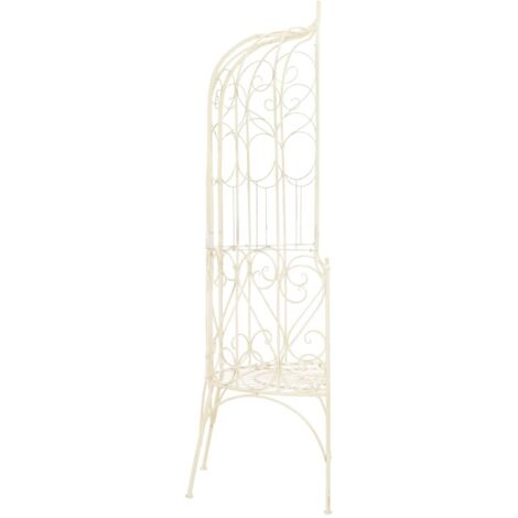 Banc fer forgé jardin patiné – rouille & bleu antique