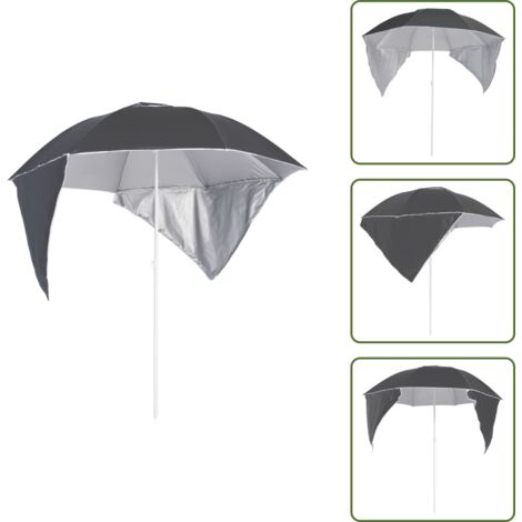 Parasol De Plage VidaXL Avec Parois Latérales Anthracite 215 Cm - Protection Solaire Maxi