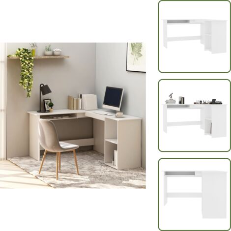 Bureau d'Ordinateur en Forme de L, 138 x 138 x 76 cm, Bureau d'Angle