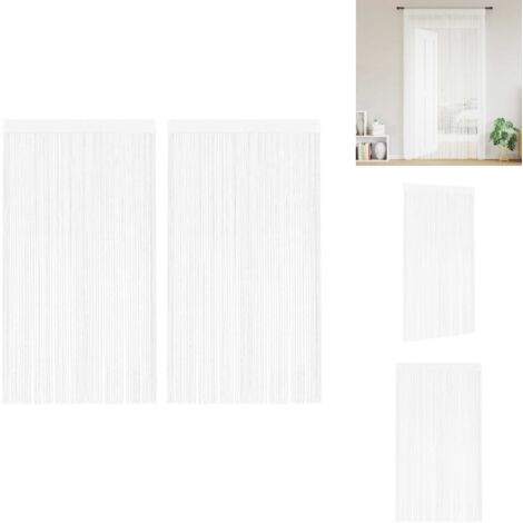 Rideau En Fils 2 Pcs 100 X 250 Cm Blanc - Rideaux Blancs - Rideaux