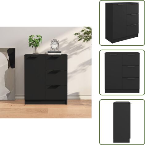 Buffet Salon 60x30x70 Cm VidaXL - Armoire Rangement 4 Portes - Gris Béton - Bois Ingénierie