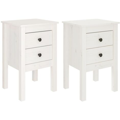 Lot de 2 chevets Table de chevet 2 pcs Bois de pin massif 40 x 30 x 61