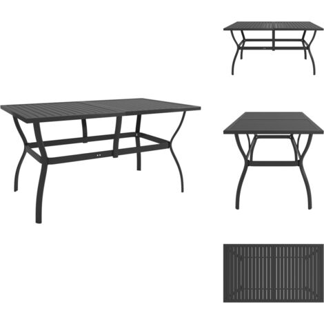 VidaXL Table à Manger De Jardin Anthracite 110x54x70 Cm En Acier - Table De Patio Extérieure Robuste