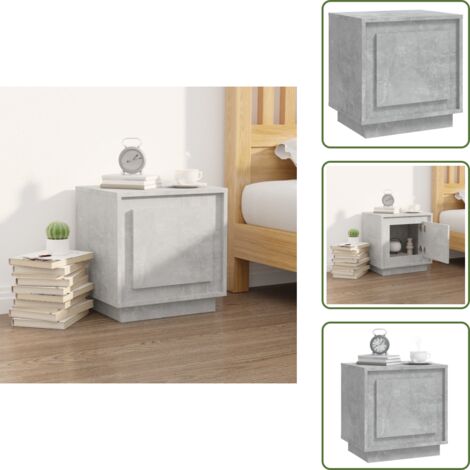 Table de chevet gris béton 44x35x45 cm bois d'ingénierie - Table De Chevet - Table Nuit - Meubles Chambre - Mobilier Design - Meubles Modernes