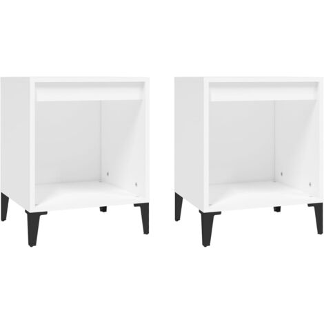 VidaXL Tables De Chevet 2 Pcs Chêne Marron Bois D'ingénierie Et Métal