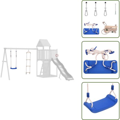 HyperMotion Swing HYP17 – Balançoire Enfant 2 Sièges + Échelle + Trapèze – Acier Thermolaqué, 150 Kg – Jardin Extérieur