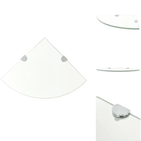 Étagères Murales Étagère De Coin Supports Chromés Verre Transparent 35 X 35 Cm PT-6