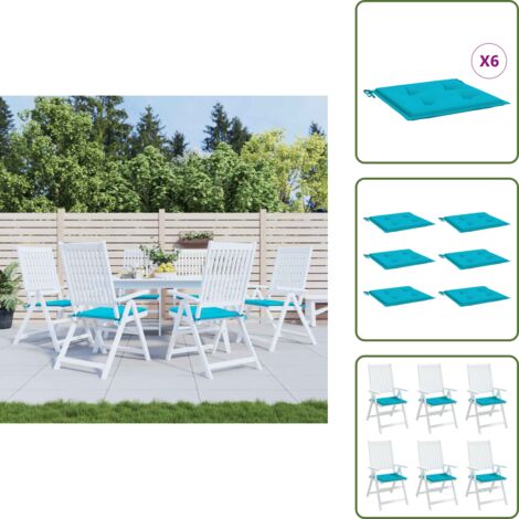 Lot De 6 Coussins De Chaise 30x30cm - Coton Et Lin - Rembourrage Perlé - Déco Maison Et Extérieur