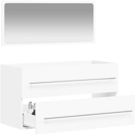 Armoire De Toilette Murale Avec Miroir - 2 Portes, 2 Étagères, Blanc, MDF, 56x13x58 Cm (Salle De Bain)
