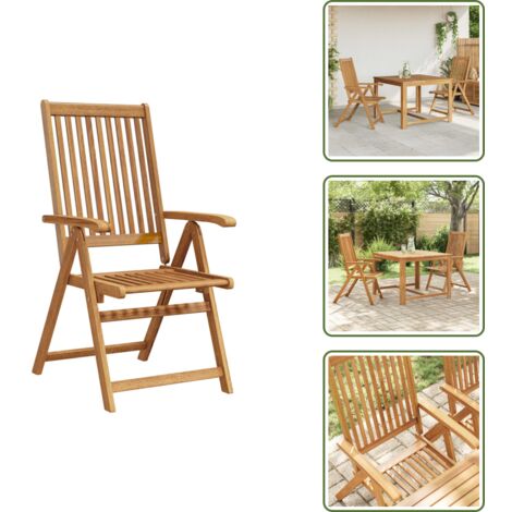 Chaise De Jardin VidaXL Lot De 2 Chaises Inclinables De Jardin Et Coussins, Sièges Avec Dossier