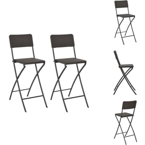 Chaise De Bistrot Pliante Brubaker – Rotin Synthétique Marron, Pour Jardin Ou Balcon