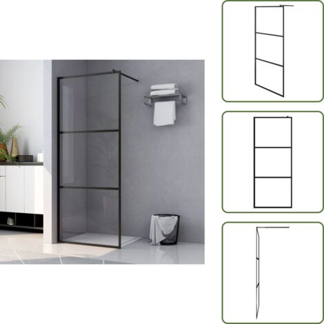 Paroi de douche Noir 140x195 cm Verre ESG demi-dépoli | Leroy Merlin