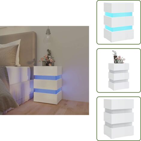 Tables De Chevet Avec LED – Lot De 2, Velours Beige, Tiroir + étagère, Pieds Dorés, 40x31x50 Cm - 12