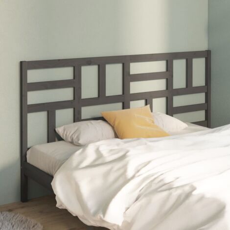 Tête De Lit En Pin Massif Gris - 144x3x81 Cm - Lits Et Accessoires