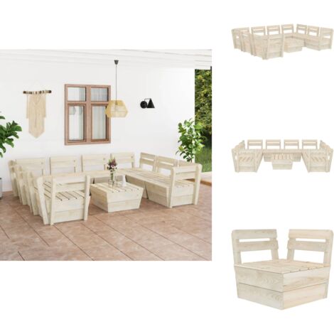 Générique Salon De Jardin 2 Pcs Bois D'épicéa Imprégné,Éléments Pour Canapés Modulables De Jardin-315636