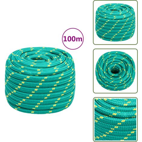 Tresse Marine Amarrage Corde Bateau Antica Corderia Marra - Tresse Polyester 10mm X 100m - Blanche Et Bleue - Italie Tresse Nautique 10mm 100m