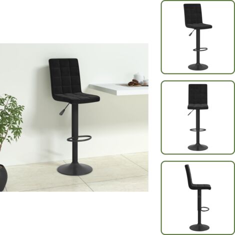 Tabouret De Bar En Velours Noir - Neuf - Élégant Et Moderne - 1 Pièce