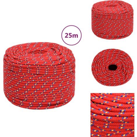Corde de bateau Rouge 10 mm 100 m Polypropylène