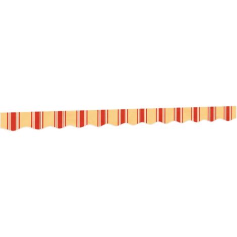 Tissu Remplacement Cantonnière Auvent 5m Jaune Blanc - Toile Store Jardin Résistante UV