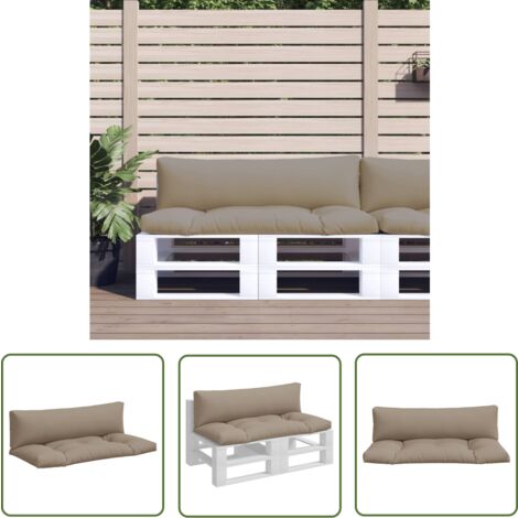 Lot De 2 Coussins De Palette Pour Extérieur - Tissu Gris Foncé, Résistant Aux UV - Pour Balcon, Terrasse, Jardin - 3