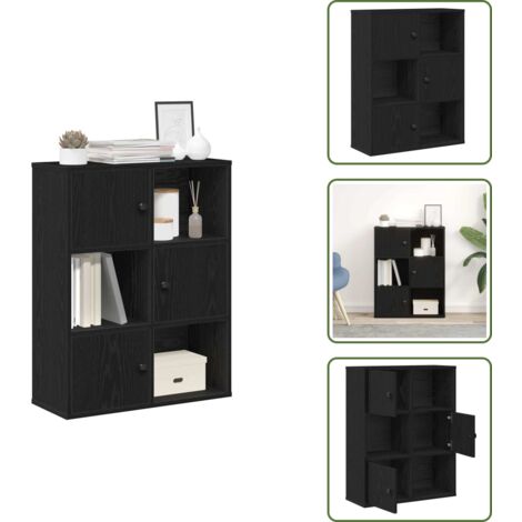 Bibliothèque étagère 2 Niveaux Sonoma Gris 60x24x76 Cm - Rangement Livres, DVD, Déco - Meuble Salon Compact - 10