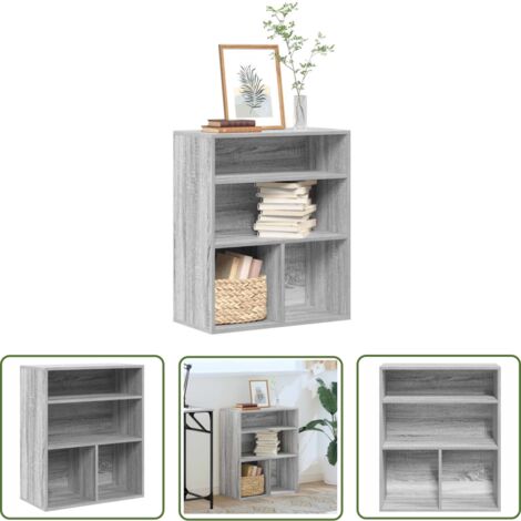 VidaXL Bibliothèque/Buffet Étagère à Livres Meuble De Rangement Salle De Séjour Maison Intérieur Chêne Fumé 66x30x98 Cm Bois D'Ingénierie