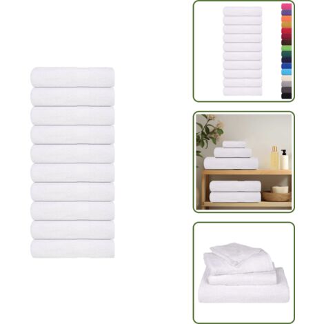 ZOLLNER Set De 5 Serviettes De Douche Coton 420 G/m² 70x140 Cm - Blanc - Qualité Hôtelière