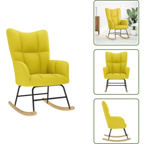 Fauteuil relaxant - Chaise à bascule Jaune foncé Tissu