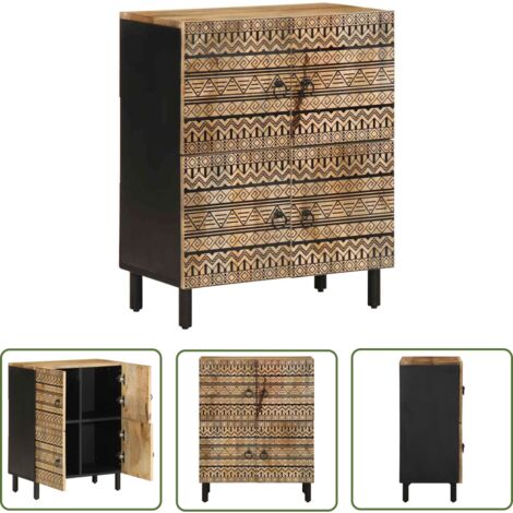 VidaXL Tables Gigognes 2 Pcs Bois De Manguier Brut - Maison