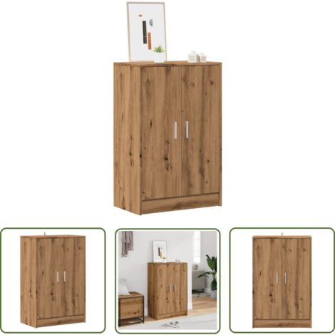 VidaXL - Armoire à Chaussures - Noir - Bois D'ingénierie - 60 X 35 X 70 Cm | Leen Bakker