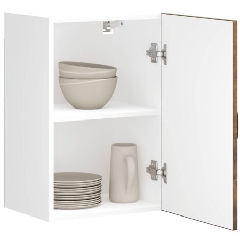 Armoire Murale De Cuisine Kalmar Noir – Bois D’ingénierie, 80x60 Cm, Rangement Pratique Avec Portes