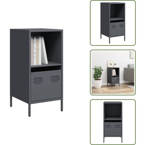 Buffet Haut Jaune Moutarde VidaXL - 35x39x73.5 Cm, Acier, Avec Tiroir Et étagère, Rangement Salon/cuisine