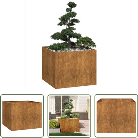 VidaXL Jardinière D'Angle Vert Olive 30 X 30 X 35 Cm Acier - La Poste