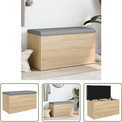 Coffre De Rangement Chêne Sonoma 84x42x46 Cm Bois D'ingénierie | Leroy Merlin