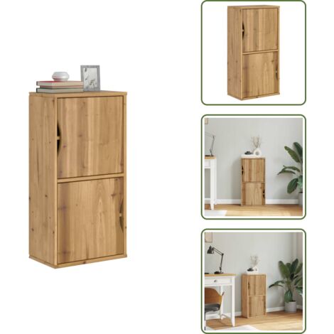 Armadietto Laterale ODDA Bianco - Credenza Rustica In Legno Di Pino Con Cassetto, Per Soggiorno E Cucina