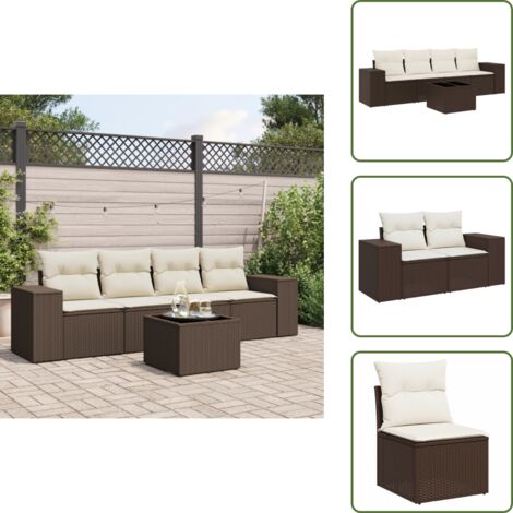 Salon de jardin confortable resine tressee marron contre les intemperies