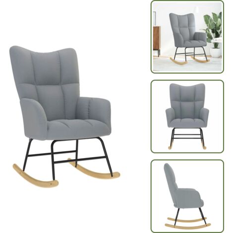 Chaise à Bascule Extérieure Acacia Massif - Fauteuil Berçant Jardin, Patio Ou Salon, Design Vintage Confortable