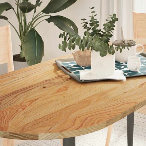 VidaXL Dessus De Table 140x60x2 Cm Bois De Chêne Massif Ovale - Plateau Chêne Naturel