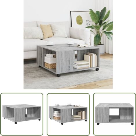 VidaXL Table Basse Relevable Chêne Sonoma – Table De Salon Avec Rangement, Plateau Extensible, Bois Ingénierie, 101x49x52 Cm